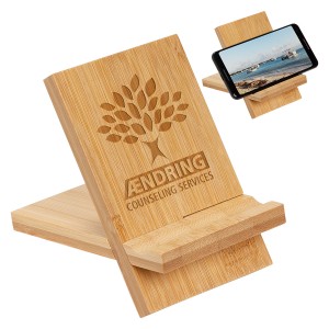 EI-0374 Bamboo Desktop Cell Phone Stand Holder