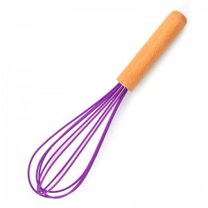 HH-1496 Promotional Wood Handle Silicone Whisk