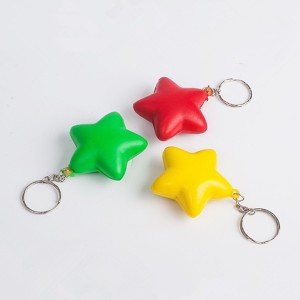 HH-1369 promotional star shaped stress reliever keyrings