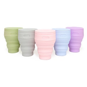 HH-1511 Custom collapsible silicone travel cup with lid