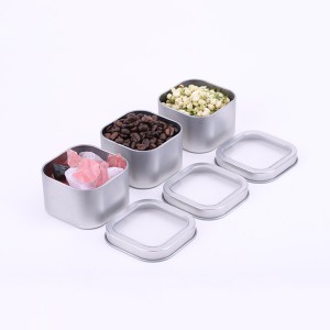 HH-1261 custom tin box with window