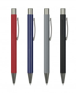 OS-0515 rubber coated push pens with logo